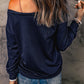 Boat Neck Long Sleeve Sweatshirt