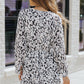 Printed Tie-Waist Long Flounce Sleeve Dress