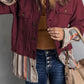 Striped Frayed Hem Corduroy Jacket