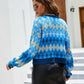 Argyle Button-Up Drop Shoulder Cardigan