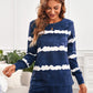 Tie-dyed Stripes Long Sleeve Shorts Lounge Set