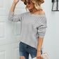 Scalloped Boat Neck Openwork Tunic Sweater