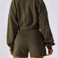 V-Neck Dropped Shoulder Sports Sweatshirt