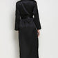Spliced Lace Tie Waist Satin Robe