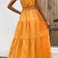 V-Neck Smocked Waist Sleeveless Tiered Dress
