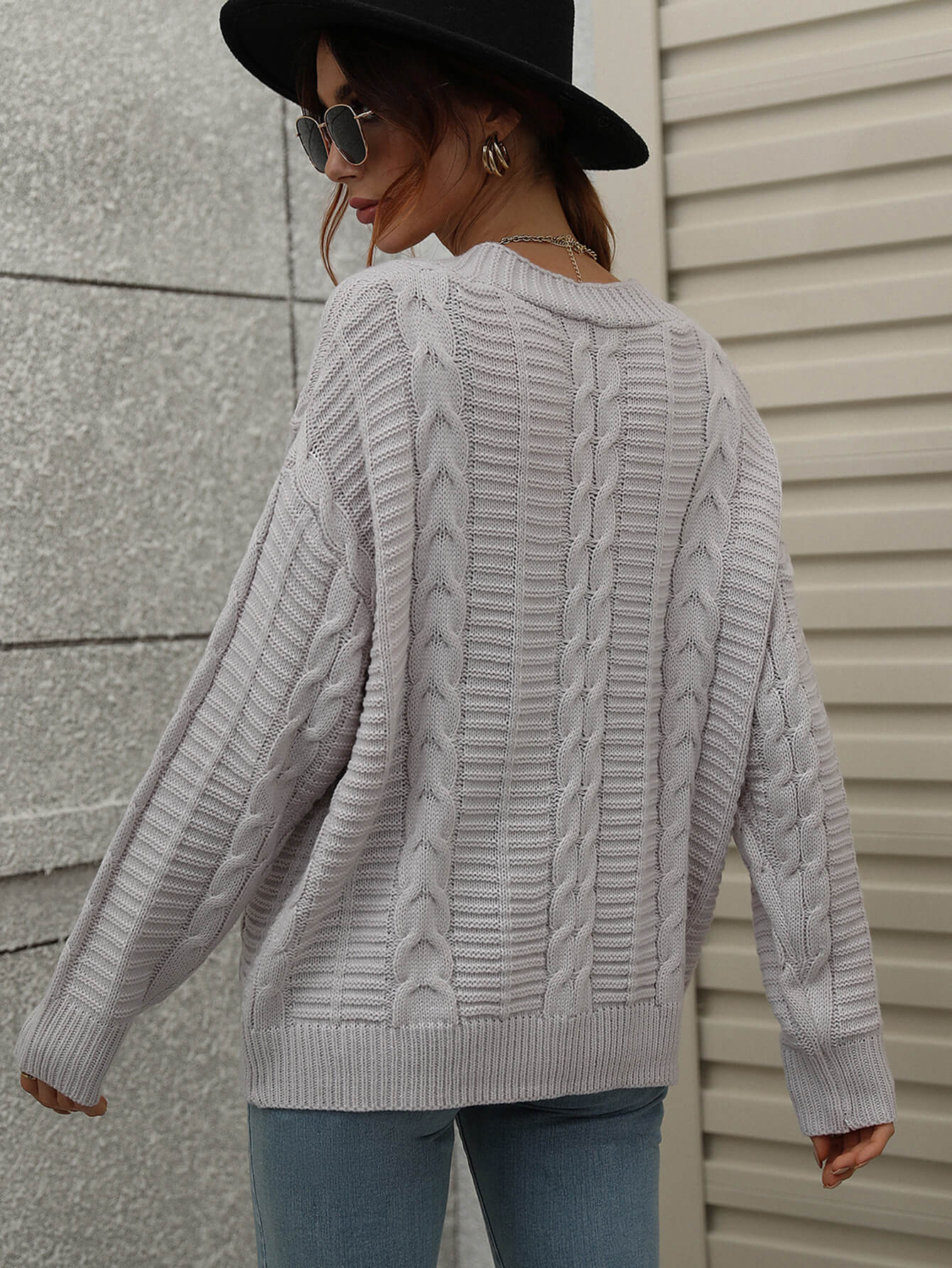 Cable-Knit Button Front Cardigan