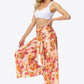 Floral Tie-Waist Tiered Culottes
