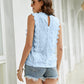 Lace Scalloped Keyhole V-Neck Tank