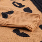 Leopard  Block Turtleneck Sweater