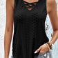 Crisscross V-Neck Eyelet Tank