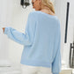 Raglan Sleeve Ribbed Trim Sweater