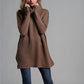 Exposed Seam Funnel Neck Tunic Sweater