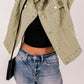 Frayed Trim Rivet Denim Jacket