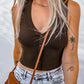 Button Front Rib-Knit Cropped Knit Tank