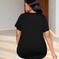 Plus Size Glitter V-Neck Short Sleeve Tee Shirt