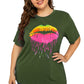 Plus Size Lip Graphic Tee Shirt