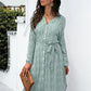 Ditsy Leopard Button Though Belt Dress