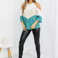 Hailey & Co Full Size Color Block Cold-Shoulder Blouse