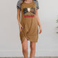 AMERICAN WOMAN Graphic Round Neck Twisted Dress