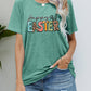 HAPPY EASTER Graphic Round Neck Tee Shirt