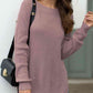 Round Neck Ribbed Knit Top