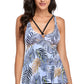 Ring Detail Strappy Neck Tankini Set