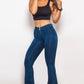 Buttoned Flare Long Jeans