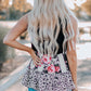 Leopard Floral Color Block V-Neck Tank Top