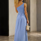 One-Shoulder Belted Front Split Dress