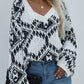 Geometric Print Chunky Knit Sweater
