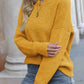 Rib-Knit Drop Shoulder Hooded Sweater