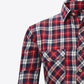 Plaid Button-Front Long Sleeve Shirt with Pockets