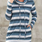 Striped Cowl Neck Tunic Sweatshirt