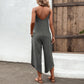 Spaghetti Strap Scoop Neck Jumpsuit with Pockets