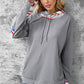 Rainbow Stripe Zipper Detail Elbow Patch Hoodie