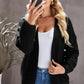 Dropped Shoulder Cable-Knit Open Front Cardigan