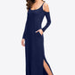 Cold-Shoulder Split Dress with Pockets