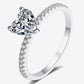 1 Carat Moissanite Heart Side Stone Ring