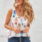 Leaf Print Scoop Neck Tank