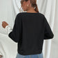 Three-Tone Color Block Dropped Shoulder Long Sleeve Tee