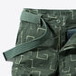 Printed Belted Cargo Shorts