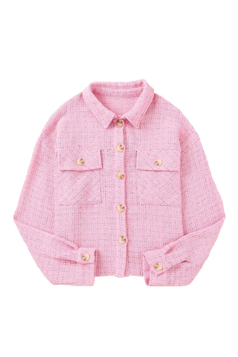 Plaid Button Up Pocketed Shacket