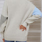 Color Block Dropped Shoulder Mock Neck Sweater