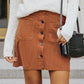 Buttoned Corduroy Mini Skirt