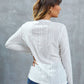 Eyelet Round Neck Long Sleeve Top