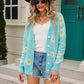 Daisy Pattern Button Front Cardigan