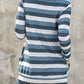 Striped Cowl Neck Tunic Sweatshirt