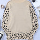 Leopard Side Slit Drop Shoulder Sweater