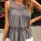 Lace Yoke Peplum Tank