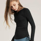 Half-Zip Drawstring Long Sleeve Sports Top